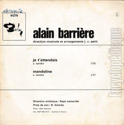 [Pochette de Je t’attendais (Alain BARRIRE) - verso]