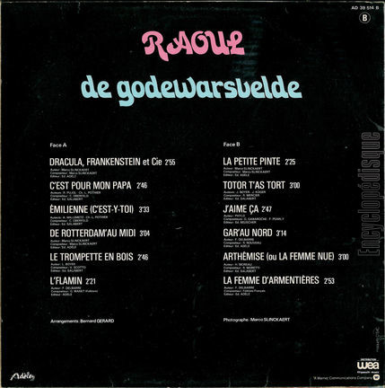 [Pochette de Cinquime album (Raoul DE GODEWARSVELDE) - verso]