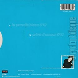 [Pochette de Le paradis blanc (Michel BERGER) - verso]