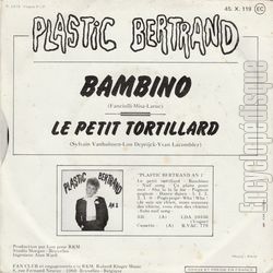 [Pochette de Bambino (Plastic BERTRAND) - verso]