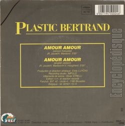 [Pochette de Amour, amour (Plastic BERTRAND) - verso]