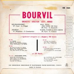 [Pochette de Kilimandjaro (BOURVIL) - verso]