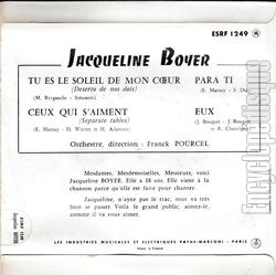 [Pochette de Para ti (Jacqueline BOYER) - verso]