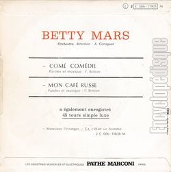 [Pochette de Com comdie (Betty MARS) - verso]