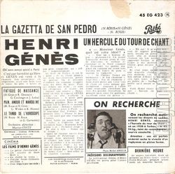 [Pochette de La gazetta de San Pedro (Henri GNS) - verso]