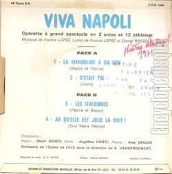 [Pochette de Viva Napoli (OPRETTES) - verso]