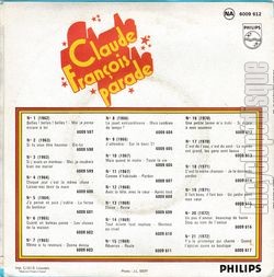 [Pochette de Claude Franois parade n16 - Une petite larme m’a trahi (Claude FRANOIS) - verso]