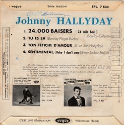 [Pochette de 24 000 baisers (Johnny HALLYDAY) - verso]