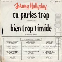 [Pochette de 5 - Tu parles trop (Johnny HALLYDAY) - verso]