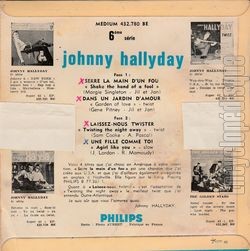 [Pochette de Serre la main d’un fou - 6me srie (Johnny HALLYDAY) - verso]