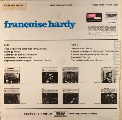 [Pochette de Ihre grssten Erfolge (Franoise HARDY) - verso]