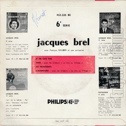 [Pochette de Voir (Jacques BREL) - verso]