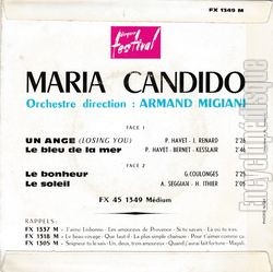 [Pochette de Un ange (Maria CANDIDO) - verso]