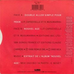 [Pochette de Double aller simple pour Pkin (Jean-Patrick CAPDEVIELLE) - verso]