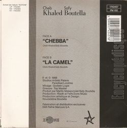 [Pochette de Chebba - la Camel (Cheb KHALED et Safi BOUTELLA) - verso]