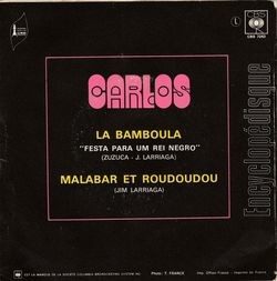 [Pochette de La bamboula (CARLOS) - verso]