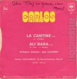 [Pochette de La cantine (CARLOS) - verso]