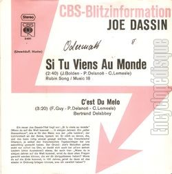 [Pochette de Si tu viens au monde (Joe DASSIN)]