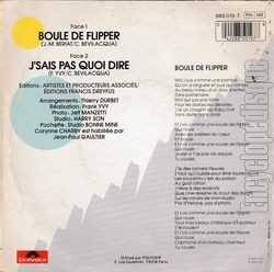 [Pochette de Boule de flipper (Corynne CHARBY) - verso]