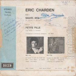 [Pochette de Sauve-moi (ric CHARDEN) - verso]