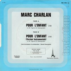 [Pochette de Pour l’enfant (Marc CHARLAN) - verso]