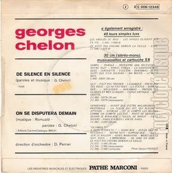 [Pochette de De silence en silence (Georges CHELON) - verso]