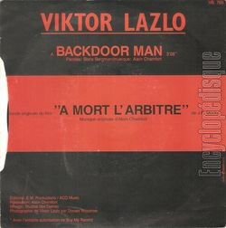 [Pochette de Backdoor man (Viktor LAZLO) - verso]