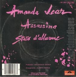 [Pochette de Assassino (Amanda LEAR) - verso]