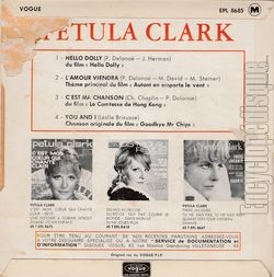 [Pochette de Hello Dolly (Petula CLARK) - verso]