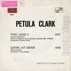 [Pochette de You And I (Petula CLARK) - verso]