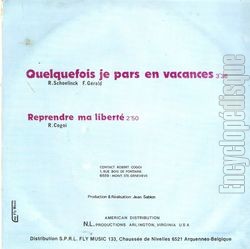 [Pochette de Quelquefois je pars en voyage (Robert COGOI) - verso]