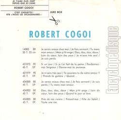 [Pochette de Depuis que je l’aime (Robert COGOI) - verso]