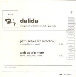 [Pochette de Petruschka / Weit ber’s Merr (DALIDA) - verso]