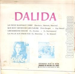 [Pochette de Le Petit lphant twist (DALIDA) - verso]