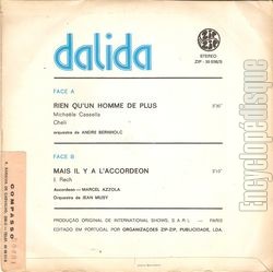 [Pochette de Rien qu’un homme de plus (DALIDA) - verso]