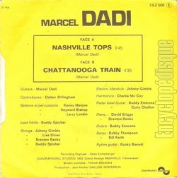 [Pochette de Nashville Tops / Chattanooga Train (Marcel DADI) - verso]