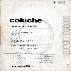 [Pochette de Le flic (COLUCHE) - verso]