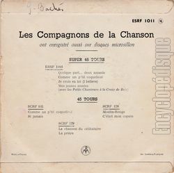 [Pochette de Aux marches du palais (Les COMPAGNONS DE LA CHANSON) - verso]