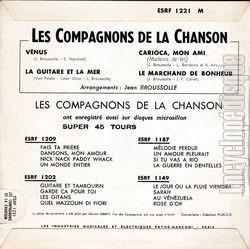 [Pochette de Vnus (Les COMPAGNONS DE LA CHANSON) - verso]