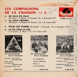 [Pochette de De ville en ville (Indicatif d’Intervilles) (Les COMPAGNONS DE LA CHANSON) - verso]