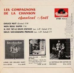 [Pochette de Douce nuit (Les COMPAGNONS DE LA CHANSON) - verso]