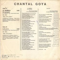 [Pochette de La muneca (version espagnole) (Chantal GOYA) - verso]