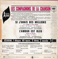 [Pochette de Si j’avais des millions (Les COMPAGNONS DE LA CHANSON) - verso]