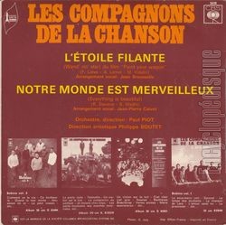 [Pochette de toile filante (Les COMPAGNONS DE LA CHANSON) - verso]