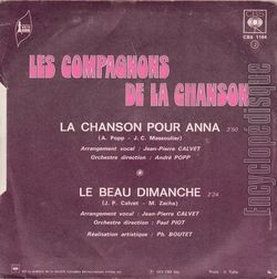 [Pochette de La chanson pour Anna (Les COMPAGNONS DE LA CHANSON) - verso]