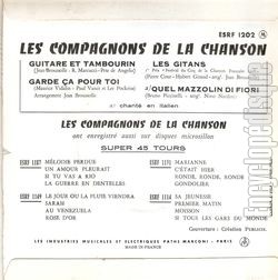 [Pochette de Guitare et tambourin (Les COMPAGNONS DE LA CHANSON) - verso]