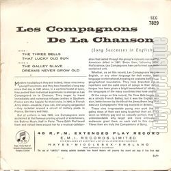 [Pochette de The three bells (Les COMPAGNONS DE LA CHANSON) - verso]