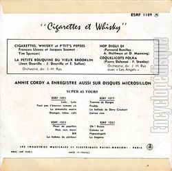 [Pochette de Cigarettes, whisky et p’tites ppes (Annie CORDY) - verso]