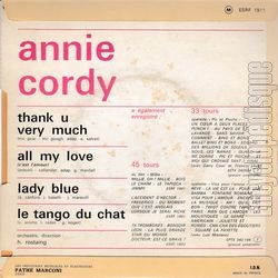 [Pochette de Thank u very much (Annie CORDY) - verso]