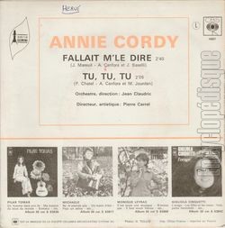 [Pochette de Fallait m’le dire (Annie CORDY) - verso]